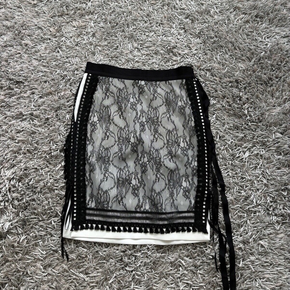 Elegant Black Lace Overlay Skirt